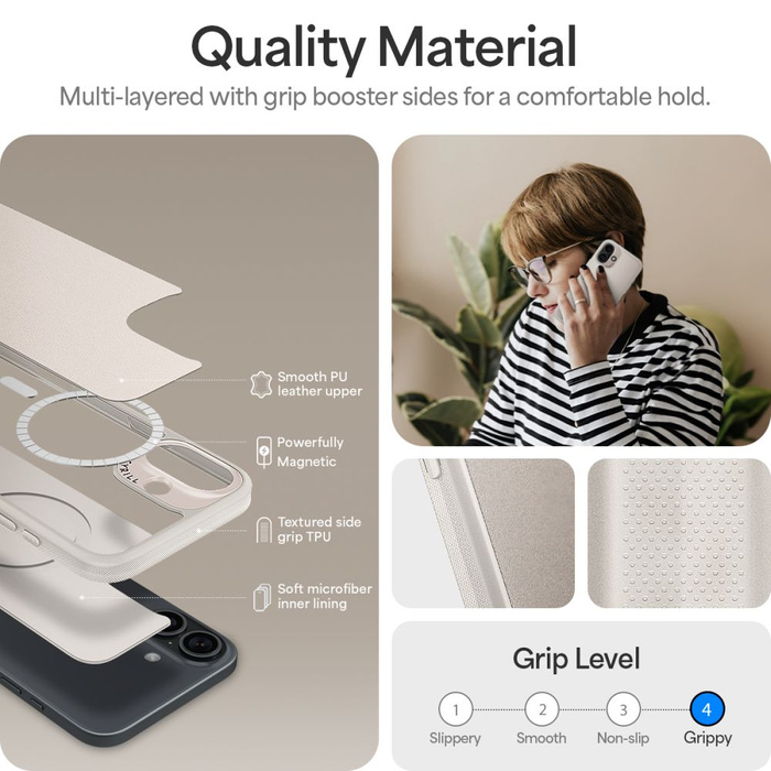 ETUI SPIGEN CYRILL KAJUK MAG MAGSAFE IPHONE 16 CREAM