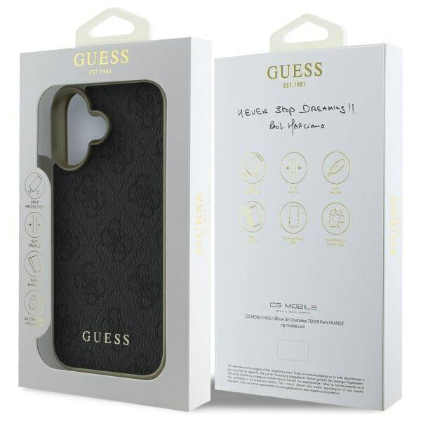 Etui Guess iPhone 16 czarny/black hardcase 4G Charms Collection