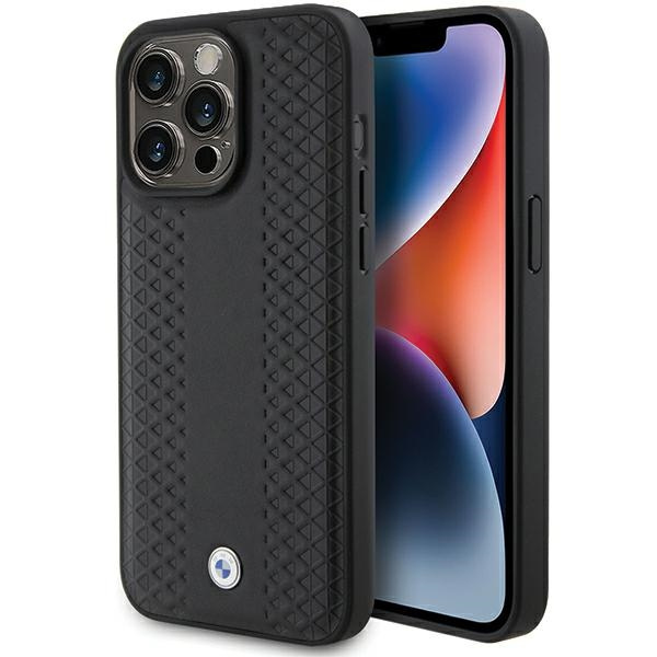 Etui Bmw Bmhcp15l22rfgk Iphone 15 Pro 6.1" Czarny/black Leather Diamond Pattern Case
