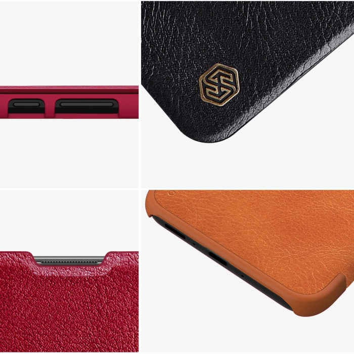 Skórzane etui do Samsung Galaxy A34 5G z klapką portfel Nillkin Qin Leather - brązowe