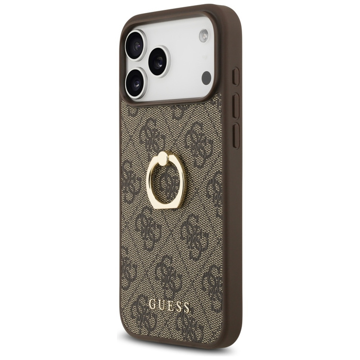 Etui Guess 4G Ring Stand do iPhone 17    Pro Max brązowy