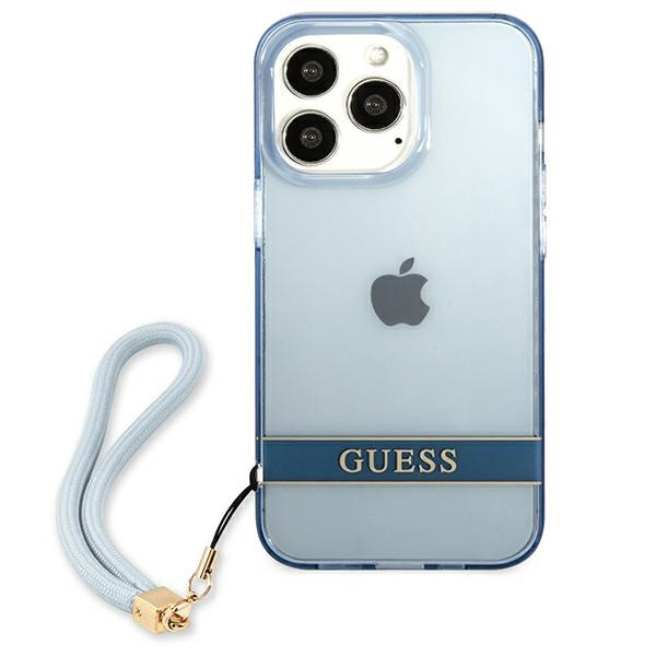 Etui GUESS Apple iPhone 13 13 Pro Translucent Stap Niebieski Hardcase