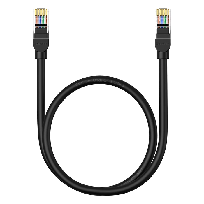 Kabel sieciowy Baseus Ethernet CAT5, 0,5m (czarny)