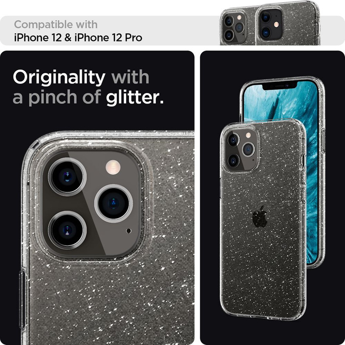 Etui SPIGEN iPhone 12 / 12 Pro Liquid Crystal Glitter Crystal Przeźroczyste Case