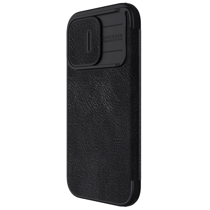 Nillkin Qin Pro Leather Case Iphone 15 Pro (6.1), BLACK / CZARNY