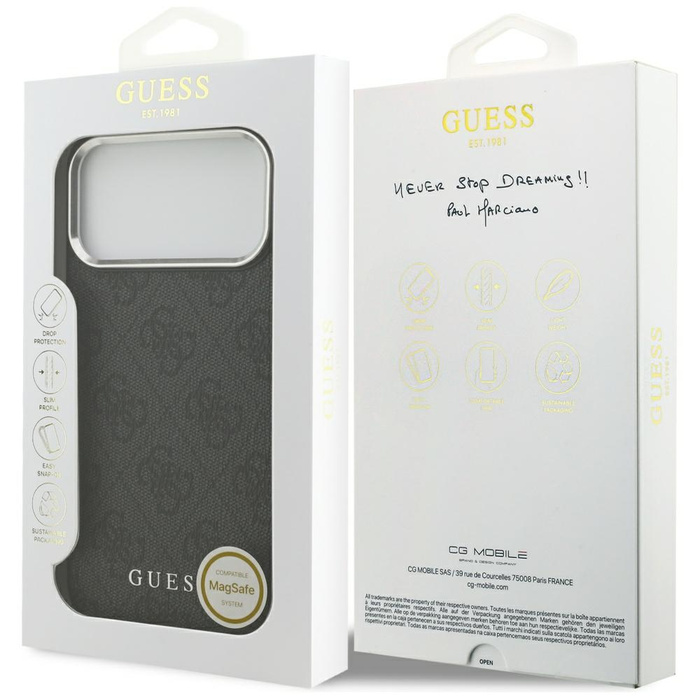 Etui Guess 4G Classic Logo MagSafe do    iPhone 17 Pro Max czarny