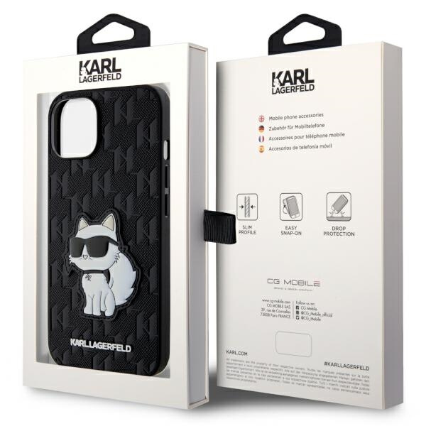 Etui Karl Lagerfeld KLHCP14MSAKHPCK iPhone 14 Plus 6.7" czarny/black Saffiano Monogram Choupette Case