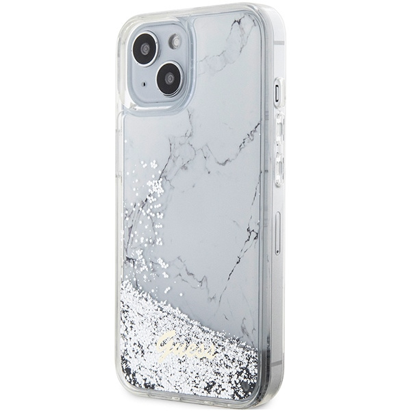 Etui Guess GUHCP14SLCSGSGH iPhone 14 6.1" biały/white hardcase Liquid Glitter Marble Case