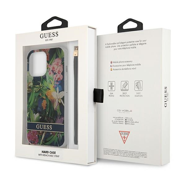 Etui GUESS Apple iPhone 13 Pro Max Flower Strap Niebieski Hardcase