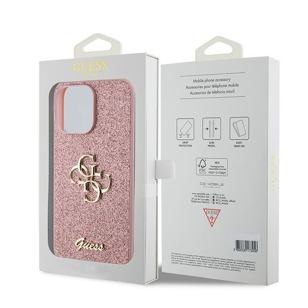 Etui Guess GUHCP15LHG4SGP iPhone 15 Pro 6.1" różowy/pink hardcase Glitter Script Big 4G Case