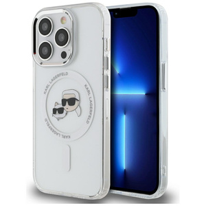 Karl Lagerfeld KLHMP14LHLSKCH iPhone 14 Pro 6.1" biały/white hardcase IML Metal Karl&Choupette Head MagSafe