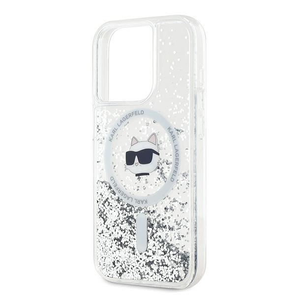 Etui Karl Lagerfeld KLHMP15LLGCHSGH iPhone 15 Pro 6.1" hardcase transparent Liquid Glitter Choupette Head Magsafe