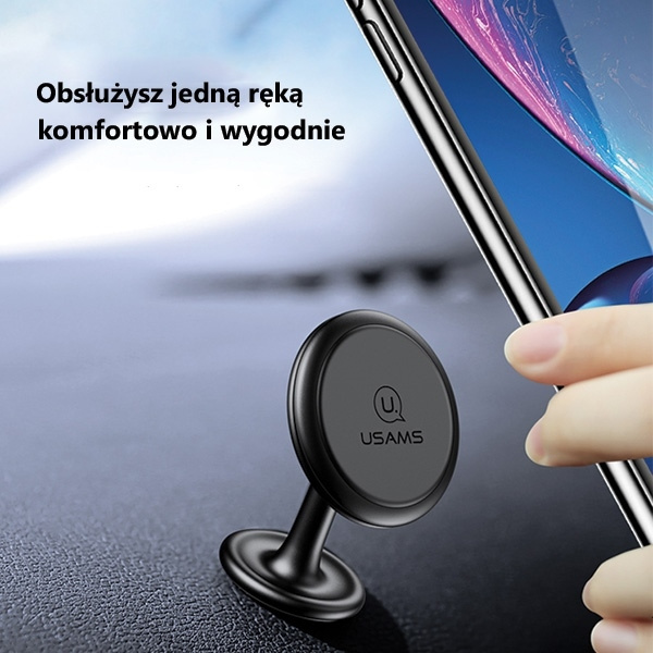 USAMS Uchwyt magnetyczny na kokpit deskę rozdzielczą klejony regulowany stojący czerwony