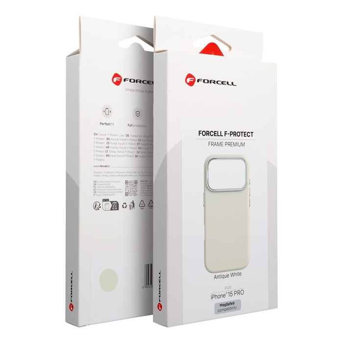 Etui na iPhone 15 PRO Forcell F-Protect Frame Premium zgodny z MagSafe antique white 0INT