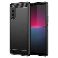 Etui Carbon Case etui do Sony Xperia 10 V elastyczny silikonowy karbonowy pokrowiec czarne Case
