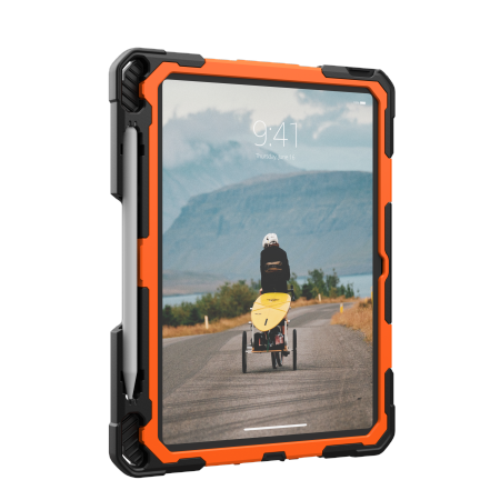 UAG Plasma HS Kickstand - obudowa ochronna z uchwytem do Apple Pencil, uchwytem na dłoń oraz podstawką do iPad 10.9" 10 generacja / 11" (A16) (orange/black)