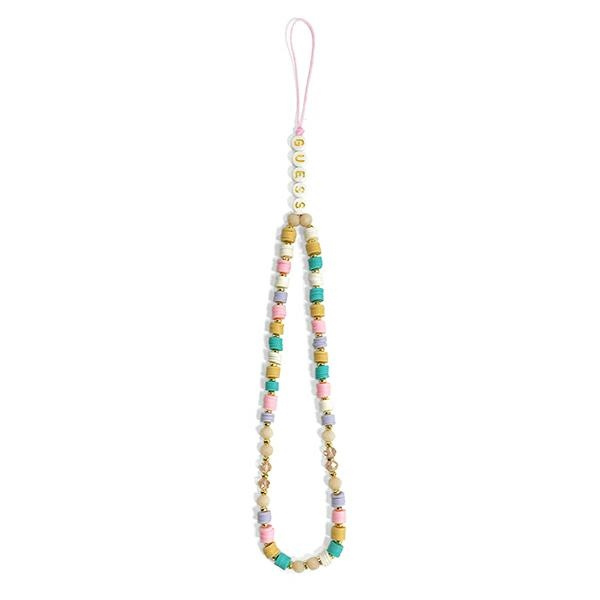Zawieszka GUESS Phone Strap Heishi Beads Różowy