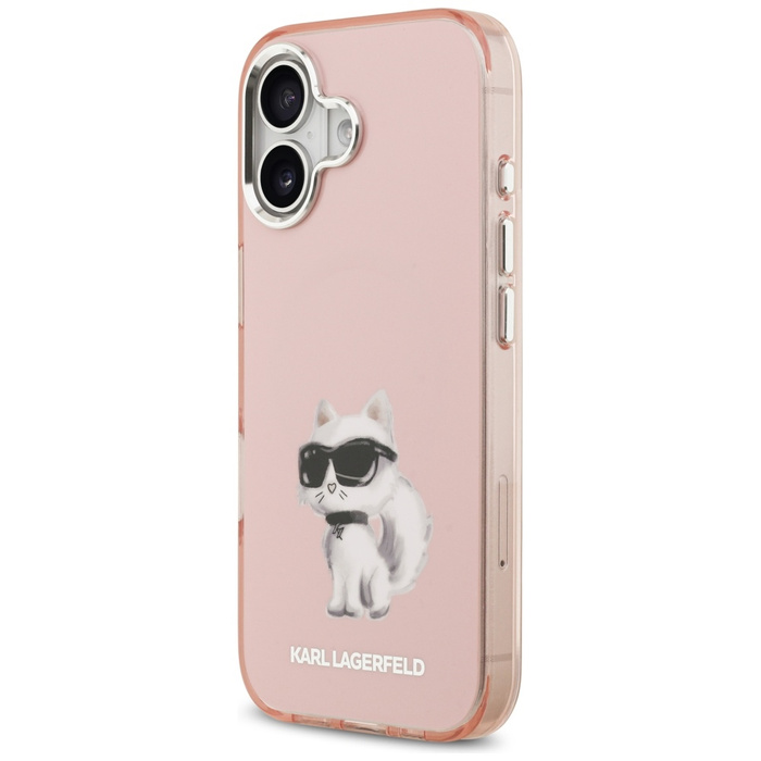 Etui Karl Lagerfeld IML Aquarelle        Choupette & Logo MagSafe do iPhone 17 różowy