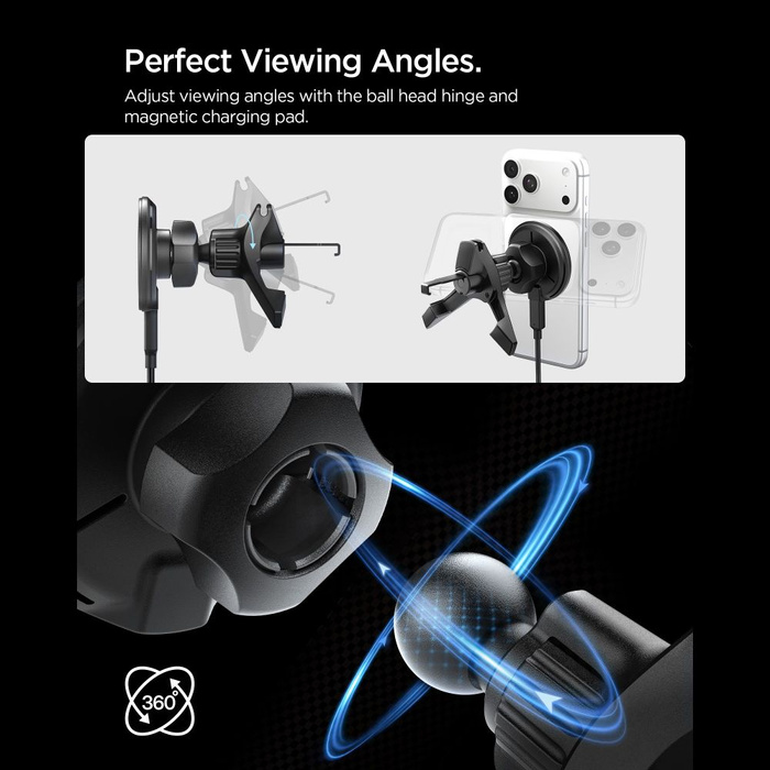 UCHWYT NA KRATKĘ SPIGEN EV15MAQ ESSENTIAL MAGNETIC MAGSAFE 15W Qi2 CZARNY