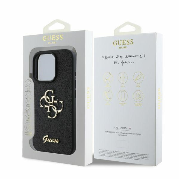 Etui Guess iPhone 16 Pro 6,3" czarny/black HC Fixed Glitter Big 4G