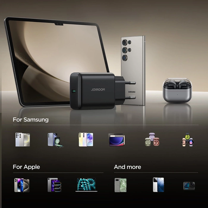 Ładowarka sieciowa Joyroom JR-TCG13 45W GaN do Samsung Ultra - czarna