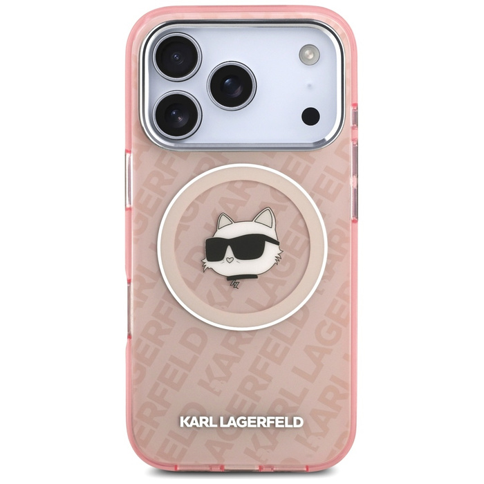 Etui Karl Lagerfeld IML Choupette Head   Logo MagSafe do iPhone 17 Pro różowy