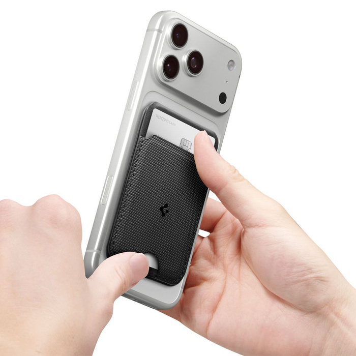 PORTFEL MAGSAFE SPIGEN S314-1 SLIM FOLD UNIWERSALNY CARD HOLDER CZARNY