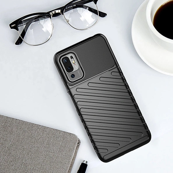 Thunder Case elastyczne pancerne etui pokrowiec Xiaomi Redmi Note 10 5G / Poco M3 Pro niebieski