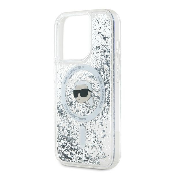 Etui Karl Lagerfeld KLHMP15XLGKISGH iPhone 15 Pro Max 6.7" hardcase transparent Liquid Glitter Karl Head Magsafe