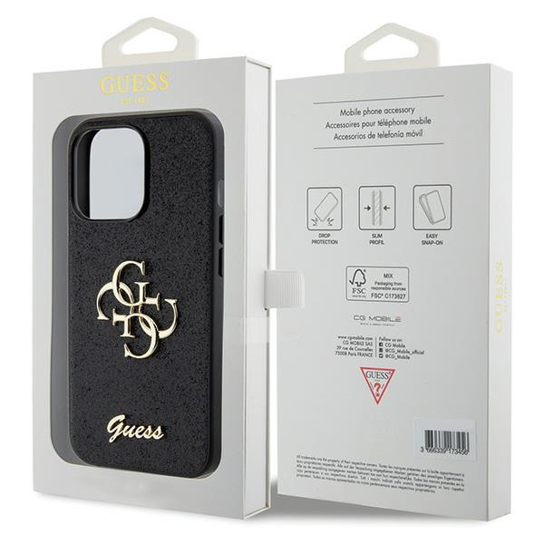 Etui Guess GUHCP13LHG4SGK iPhone 13 Pro / 13 6.1" czarny/black hardcase Glitter Script Big 4G Case