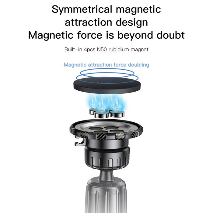 Uchwyt na telefon do samochodu magnetyczny Forcell F-Grip MagElite do kratki czarny