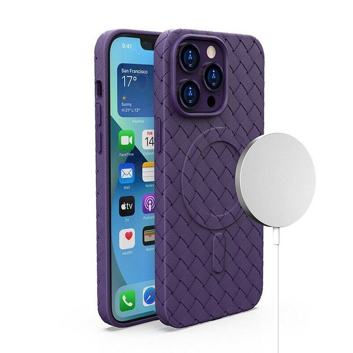 Etui Plecione etui MagSafe Woven Case do iPhone 15 Pro Max - fioletowe Case