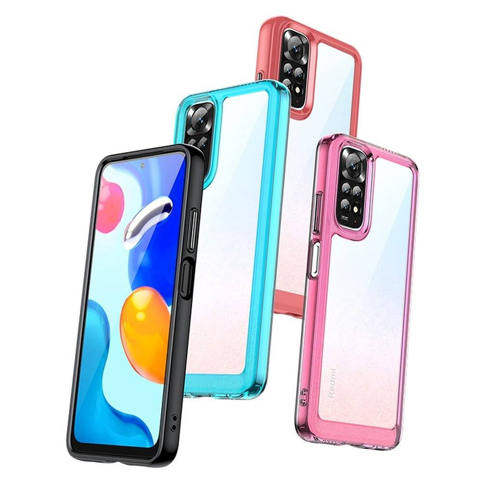 Outer Space Case etui do Xiaomi Redmi Note 11 sztywny pokrowiec z żelową ramką czerwony