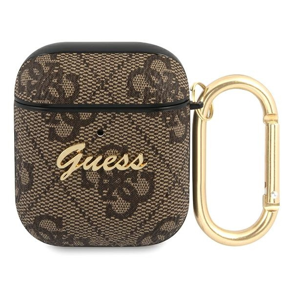 Etui GUESS Apple AirPods 4G Script Metal Collection Brązowy Case