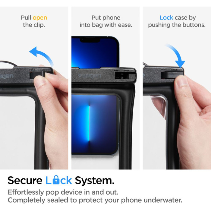 Etui Spigen A610 Wodoodporne Uniwersalne WATERPROOF FLOAT CASE 2-PACK BLACK