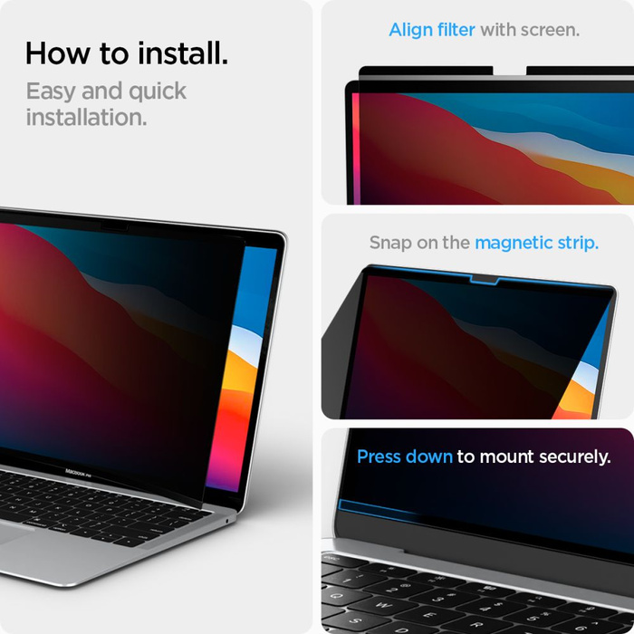 FOLIA PRYWATYZUJĄCA SPIGEN MACBOOK AIR 13 M2 / M3 / M4 / 2023-2025 SAFE VIEW