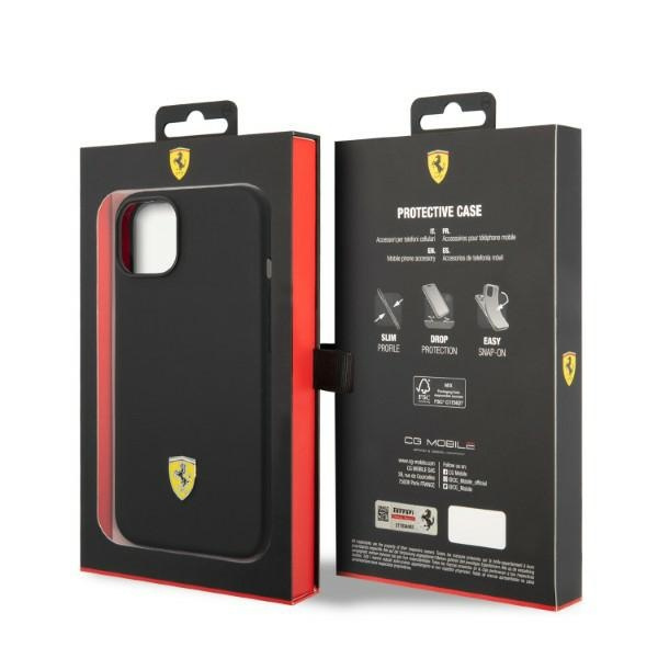 Etui Ferrari FEHMSIP14MBK iPhone 14 Plus 6,7" czarny/black hardcase Silicone Metal Logo Magsafe