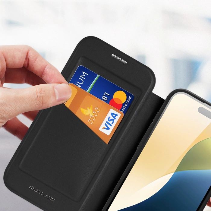 Etui Dux Ducis Skin X Pro na iPhone 16 z MagSafe i klapką - czarne