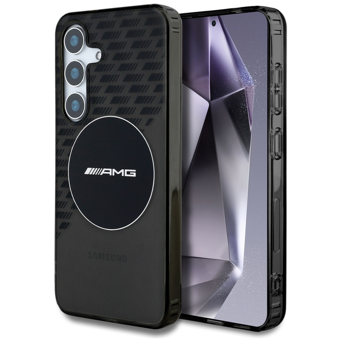 Etui AMG Transparent Rhombs MagSafe do    Samsung Galaxy S25 czarny