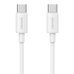 USAMS Kabel USB-C na USB-C 60W 1m Fast Charging YD Series biały/white SJ711USB02 (US-SJ711)