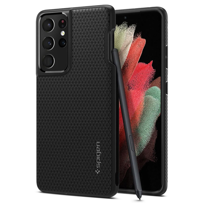 Etui SPIGEN Galaxy S21 Ultra Liquid Air Pen Matte Black Czarne Case