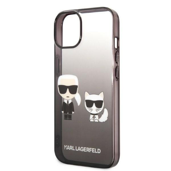 Etui KARL LAGERFELD Apple iPhone 14 Plus Gradient Ikonik Karl & Choupette Czarny Hardcase