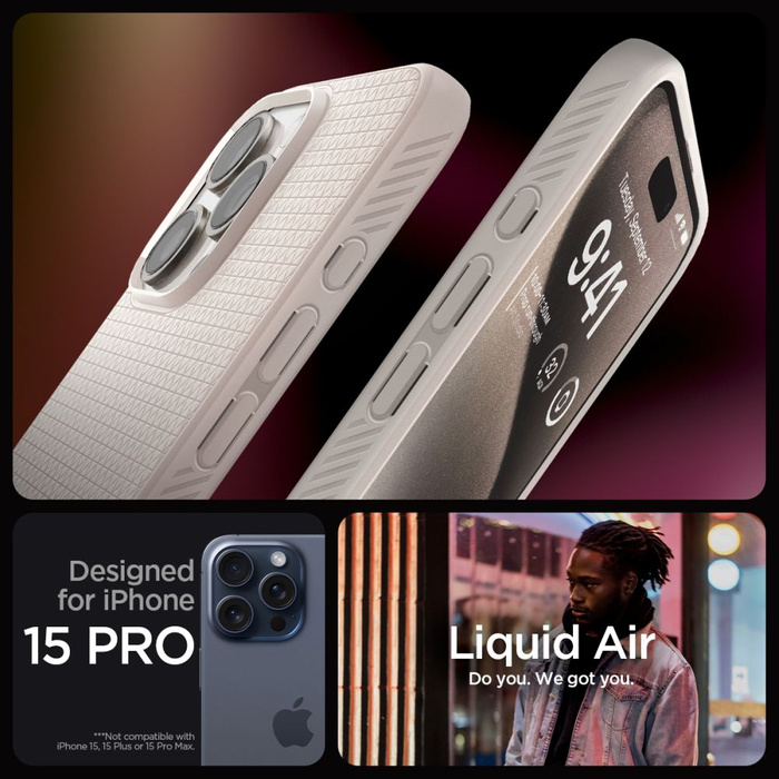 Etui Spigen Liquid Air iPhone 15 Pro Natural Titanium
