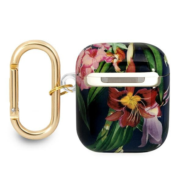 Etui GUESS Apple AirPods Cover Flower Strap Collection Niebieski Case