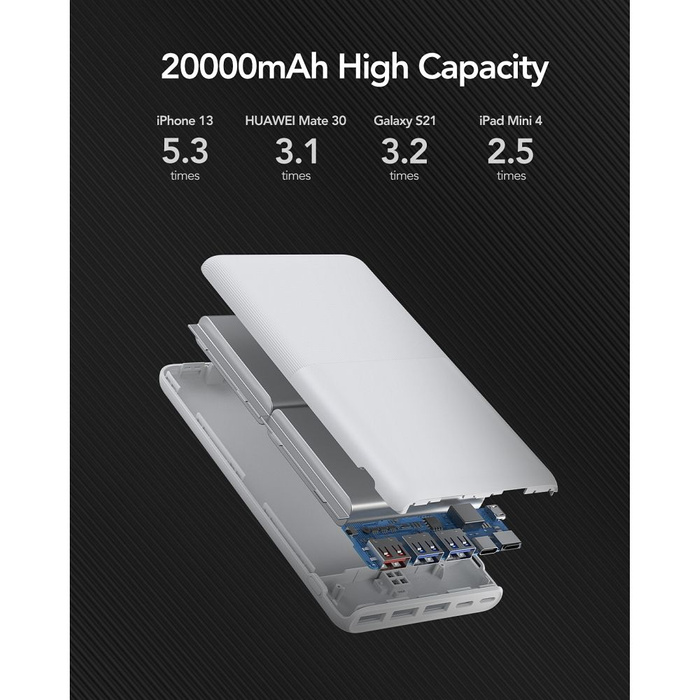 VEGER powerbank 20000 mAh PD QC3.0 3A 20W S22 (W2060) czarny