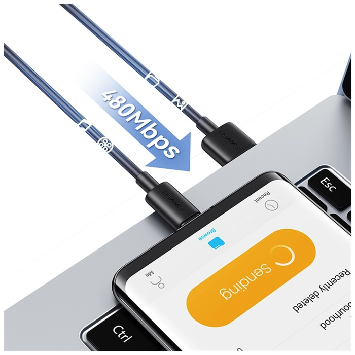 Kabel USAMS YD Series SJ708 18W 3A USB-A do USB-C 1m biały