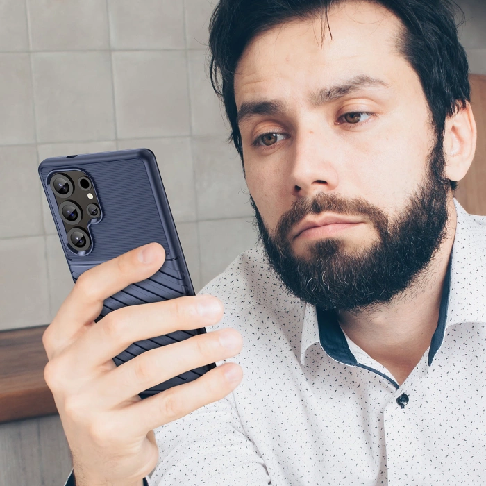 Thunder Case etui do Samsung Galaxy S25 Ultra silikonowy pancerny pokrowiec - niebieskie