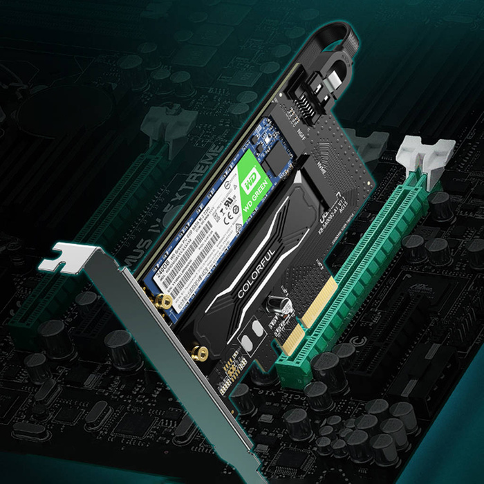 Ugreen karta rozszerzeń adapter PCIe 3.0 x4 do SSD M.2 M-Key / M.2 B-Key czarna (CM302)