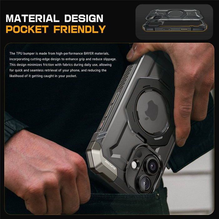 ETUI SUPCASE UB GRIP MAG MAGSAFE IPHONE 16 BLACK