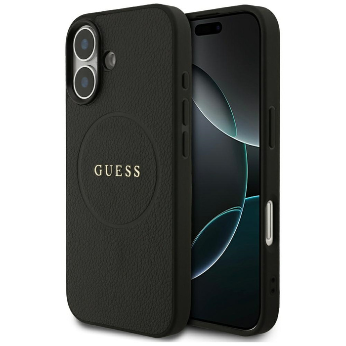Etui Guess Grained Ring MagSafe do       iPhone 17 czarny